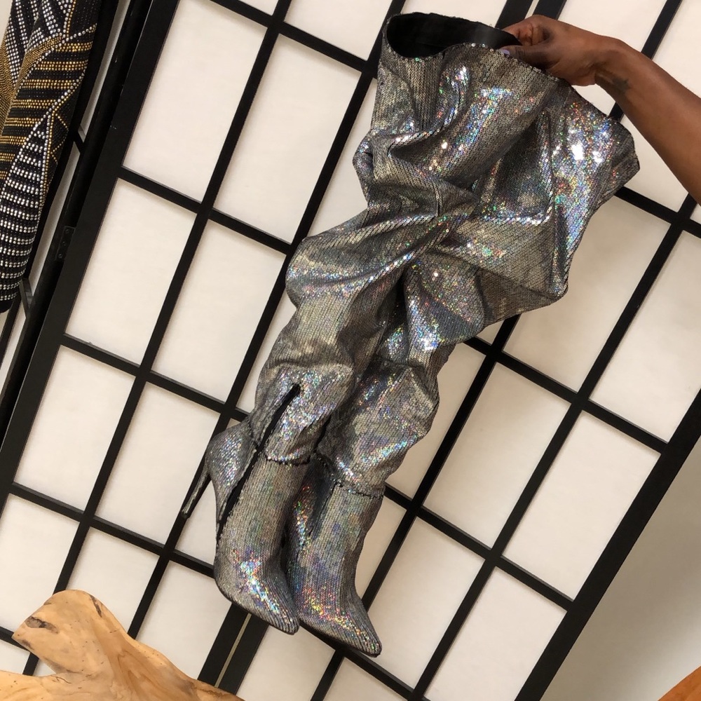 Thigh High Sequin Boots